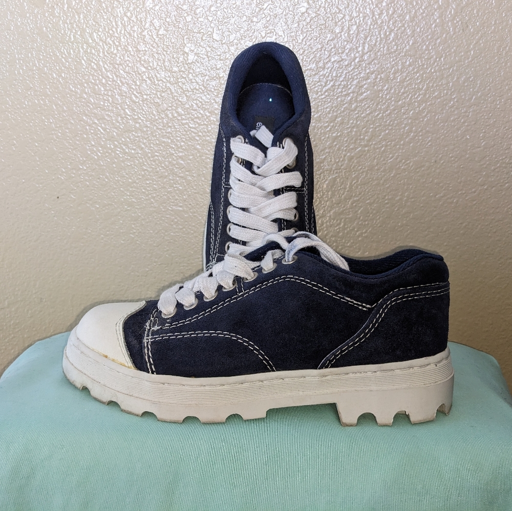 Navy blue platform shoes